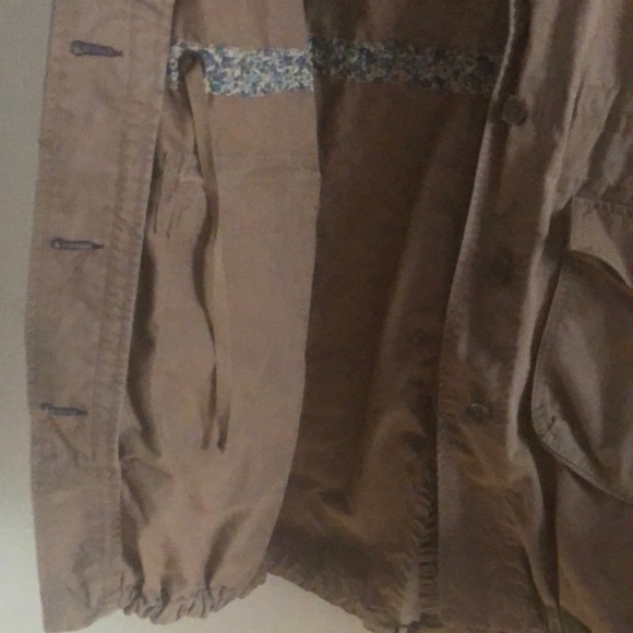 Old Navy Tan Hooded Long Button Down Utility Jacket - Picture 7 of 10